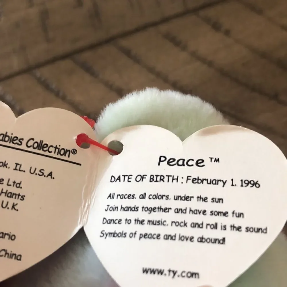 Peace ☮️✌️ Beanie Baby Collection by Ty Pastel Colors. Peace sign ☮️ issued 1996